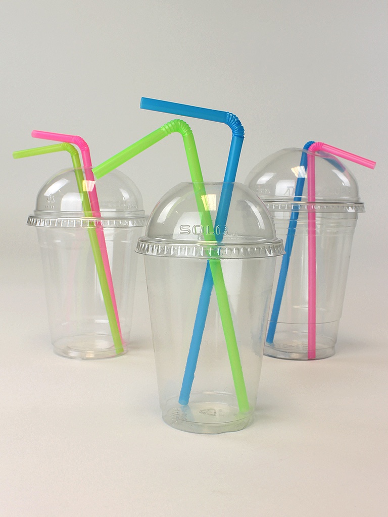 Smoothie Cups Clear Plastic Dome Lids
