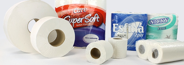 Wide range of toilet rolls and tissue paper for at home or the workplace.