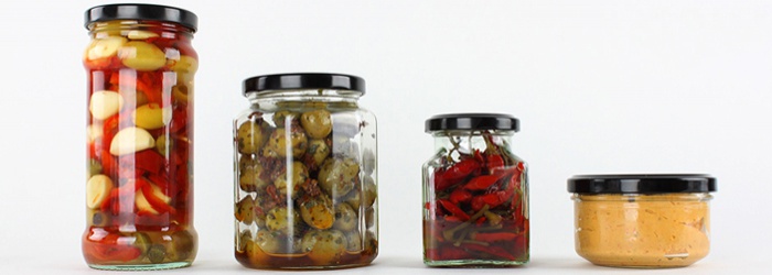 All of our food jars filtered into different sizes