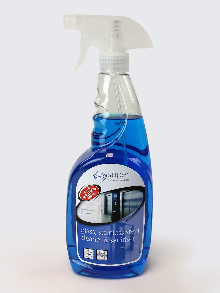 750ml Glass, Stainless Steel Cleaner and Sanitiser Spray
