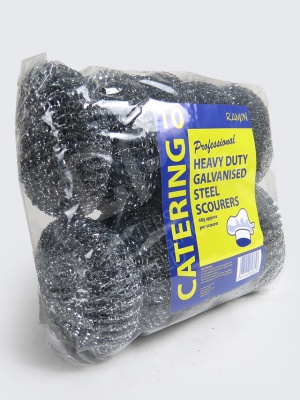 Heavy Duty Scourers (10 Pack) Professional Galvanised Stainless Steel Sponges