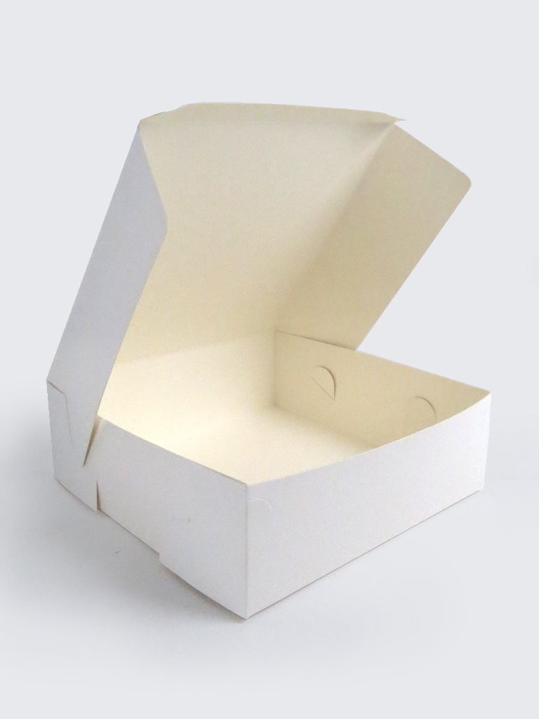 White Stapleless Card Cake Box with Separate Lid for all Celebration cakes 