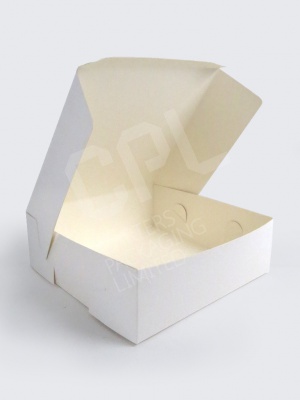 White Folding Lid Cake Box