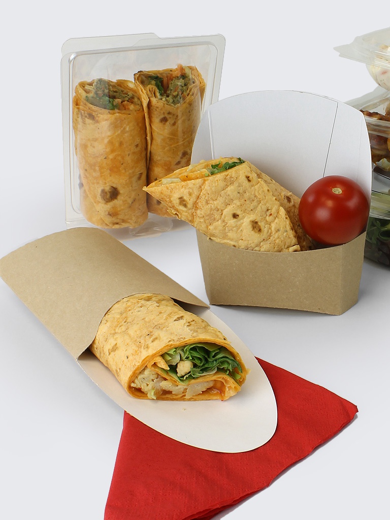 Disposable Wrap Sleeve Kraft Bio Tortilla Wraps Takeaway 250 