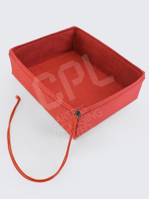 Large Red Jute Hamper Box Large Red Jute Hamper Box