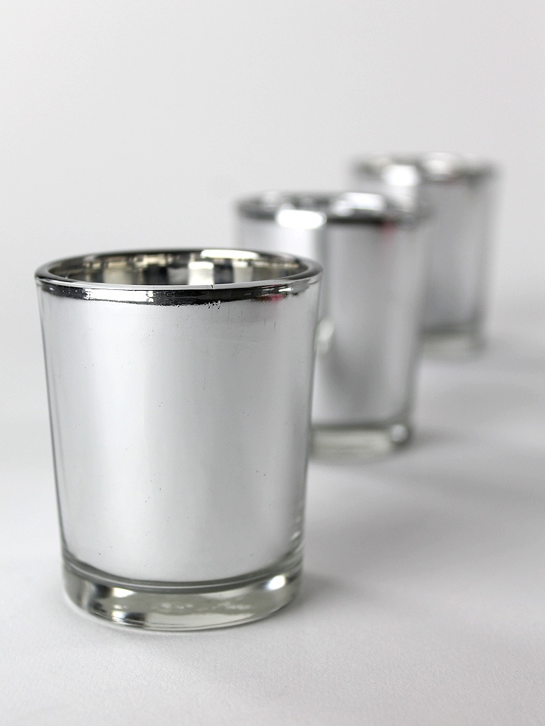 Silver Mirror Votive Cup