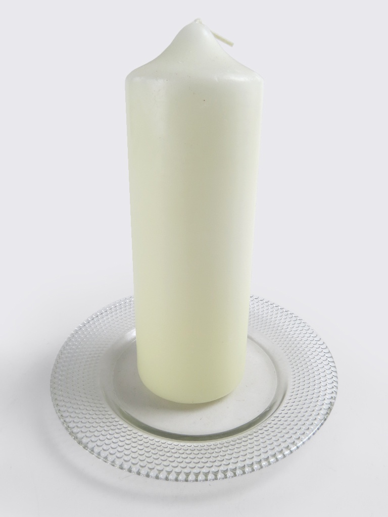 Vintage Glass Candle Plate