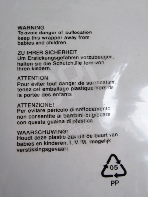 Perforated Polyproprylene Bags with Printed Warning Notice