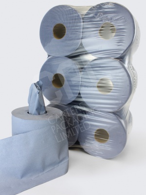 Blue 2-Ply Centrefeed Rolls (6 Pack)
