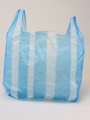 Blue Stripe Vest Carrier Bag Blue Stripe Vest Carrier Bag