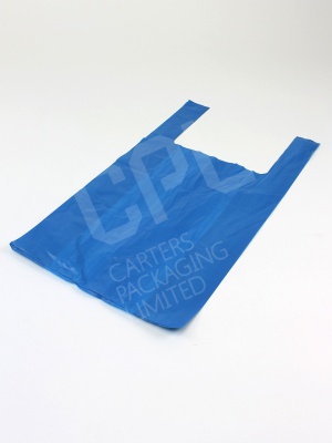 Blue Recycled Vest Carrier Bags