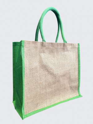 Jute23 Natural with Olive Green Trim