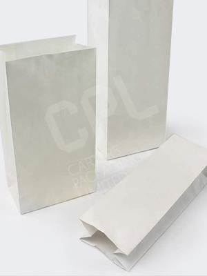 White Block Bottom Bags