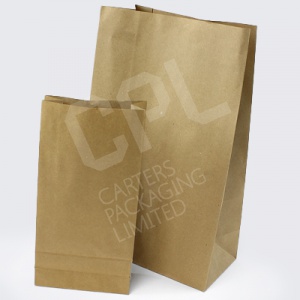 Recycled Brown Kraft Paper Bags with Block Bottom