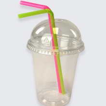 Clear Plastic Smoothie Cups with Optional Dome Lids