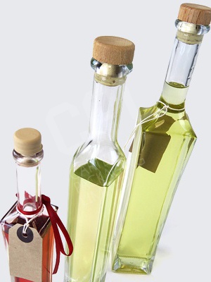 Oil Bottles | Square Glass Bottles with Corks