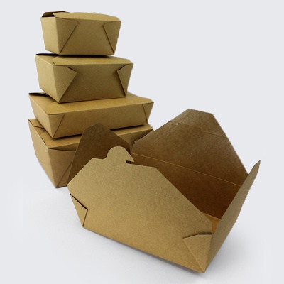 Black Leakproof Greaseproof Cardboard Boxes Various Sizes Takeaway Disposable 