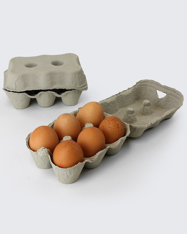 Egg Boxes - Grey 1/2 Dozen (6 Eggs)
