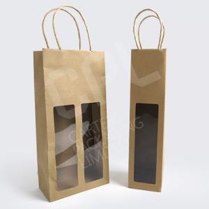 Paper Bottle Bags with Window