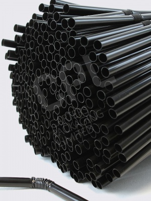 Black Straws | Flexible Neck Plastic Straws
