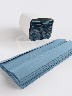 Blue C-Fold Hand Towels for Bathrooms