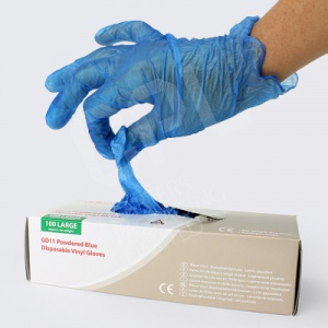 Vinyl Powdered Gloves - Blue
