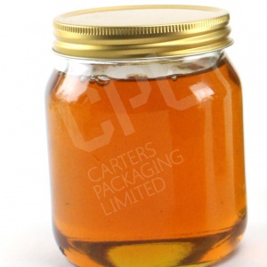 1lb Glass Honey Jar with Gold Screw Lid